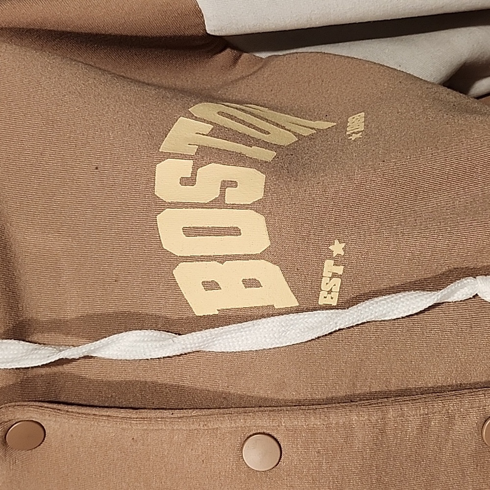Boston Varsity Hoodie in Tan and White - Picture 2 of 7